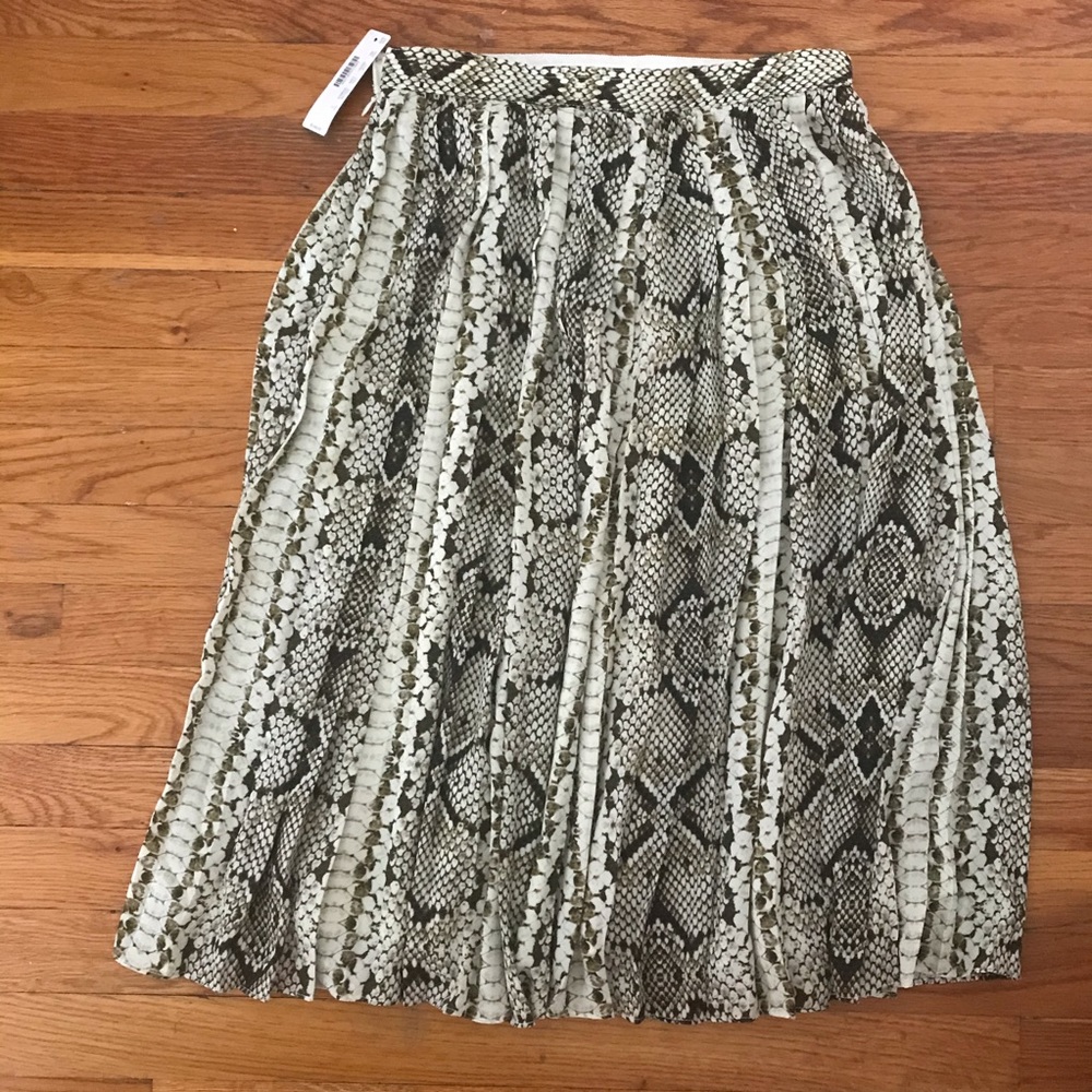 J. Crew pleated python print midi skirt. NWT. Sz 2